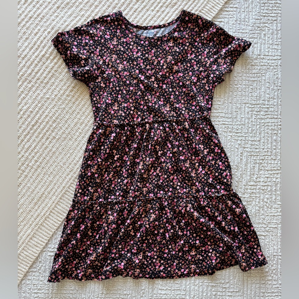 New Old Navy Tiered Printed Short Sleeve Swing Dress for Girls 14-16